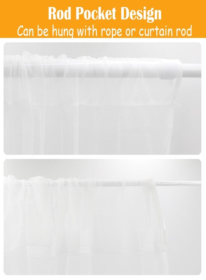 SK Studio Black Outdoor Sheer Curtains for Patio Waterproof 2 Panels Sheer Curtains Privacy Screen Mesh Net Outside Curtains Rod Pocket for Gazebo, Porch, Pergola, 63W x 84L - Image 5