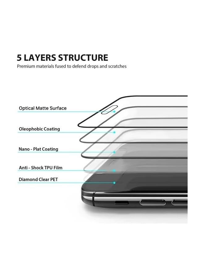 بروماس واقي شاشة متوافق مع هاتف Iphone 15 Pro 5G واقي شاشة غير لامع مضاد للوهج وبصمات الأصابع ثلاثي الأبعاد سهل التركيب، طبقة سطحية غير لامعة Iphone 15 Pro Matte Glass (Iphone 15 Pro) - Image 3