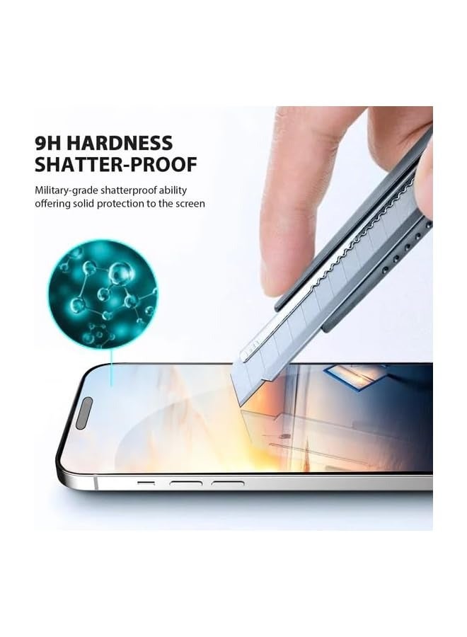 بروماس واقي شاشة متوافق مع هاتف Iphone 15 Pro 5G واقي شاشة غير لامع مضاد للوهج وبصمات الأصابع ثلاثي الأبعاد سهل التركيب، طبقة سطحية غير لامعة Iphone 15 Pro Matte Glass (Iphone 15 Pro) - Image 4