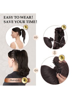 SOFEIYAN 13" Ponytail Extension Long Curly Ponytail Clip in Claw Hair Extension Natural Looking Synthetic Hairpiece for Women  - Image 4
