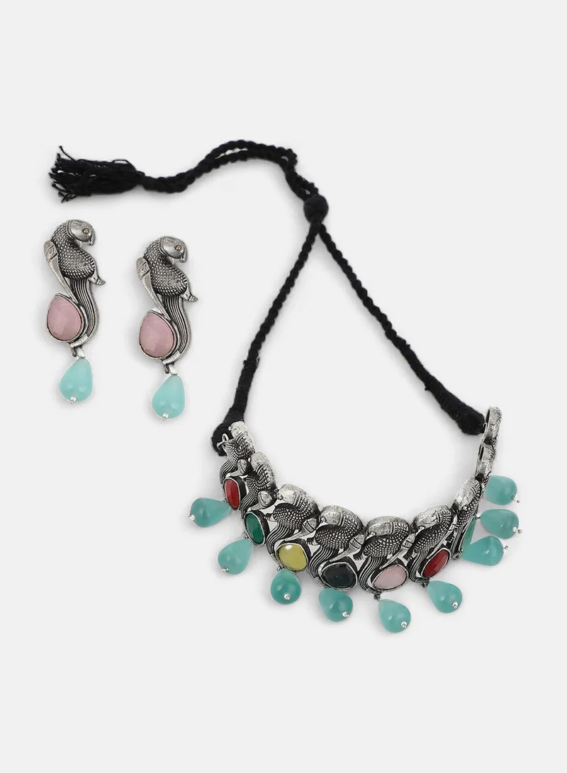 سوهي Stone-Studded Antique Artificial Jewellery Set