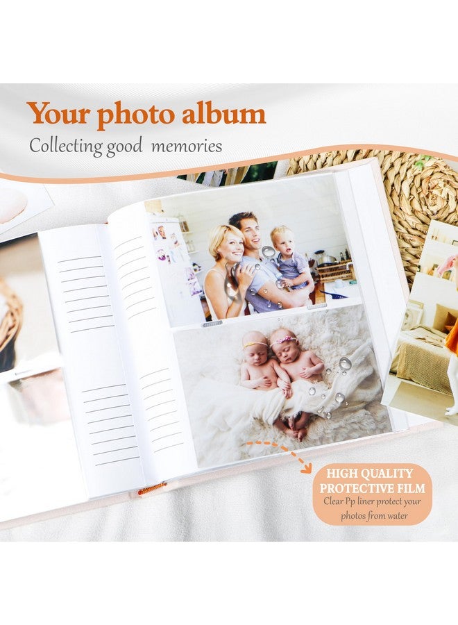 Holoary Baby Photo Album 4x6 100 Photos with Writing Area, 100 Pockets 4x6 Picture Album, Linen Fabric Cover Picture Book for Photos, Baby Photo Albums Hot Stamping Cover(Beige) - Image 5