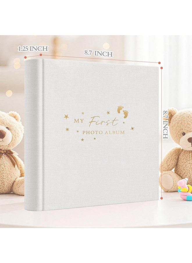 Holoary Baby Photo Album 4x6 100 Photos with Writing Area, 100 Pockets 4x6 Picture Album, Linen Fabric Cover Picture Book for Photos, Baby Photo Albums Hot Stamping Cover(Beige) - Image 2