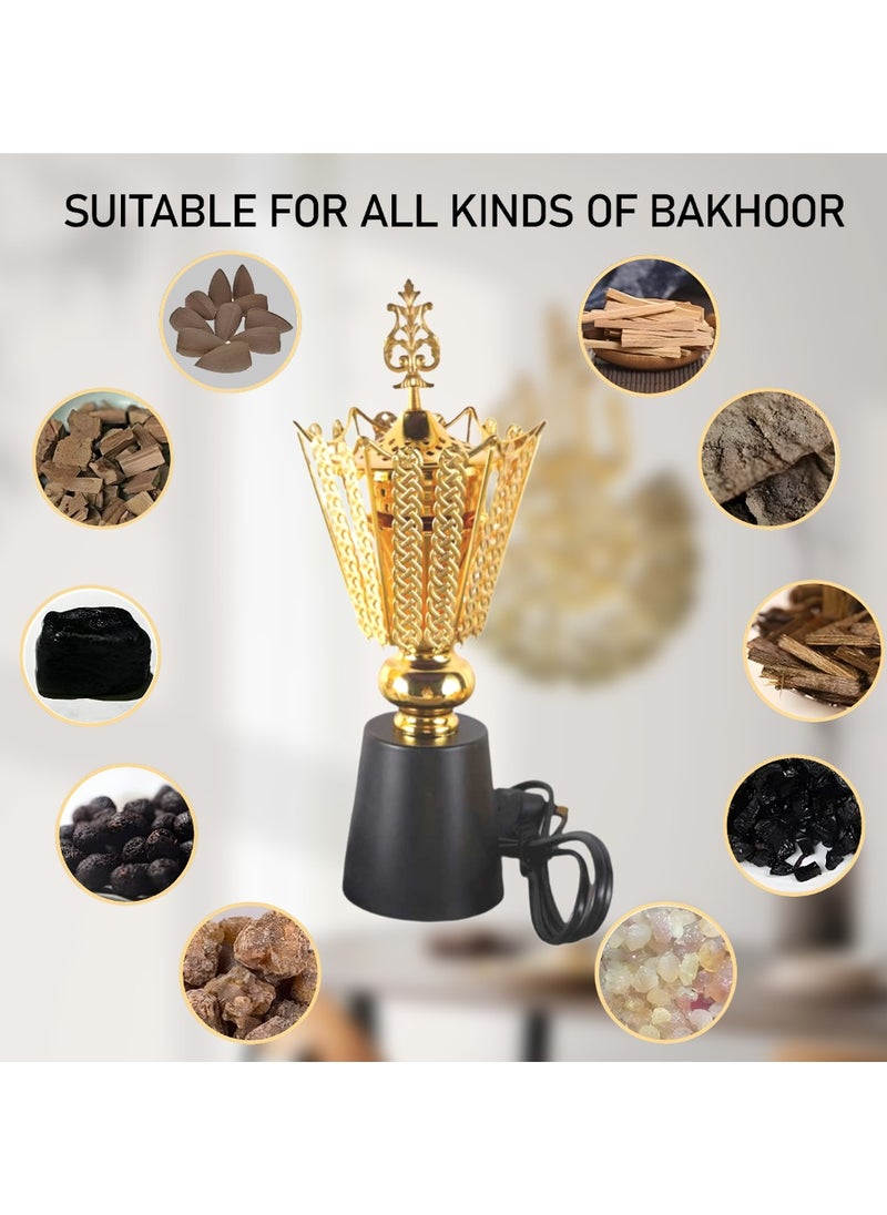 بخور بوسيدين - حامل بخور عود كهربائي ممتاز بتصميم فاخر لعطر المنزل والمكتب - قطعة واحدة باللون الأسود - Image 1