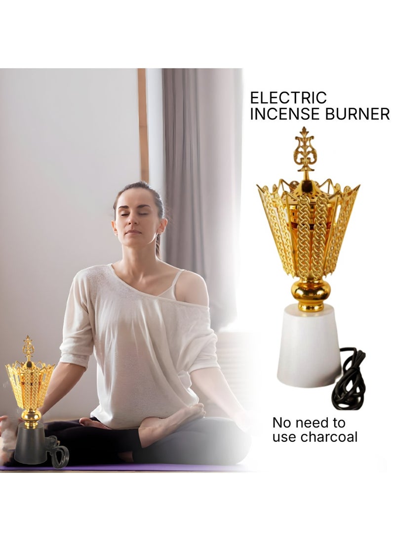 بخور بوسيدين - حامل بخور عود كهربائي ممتاز بتصميم فاخر لعطر المنزل والمكتب - قطعة واحدة باللون الأسود - Image 1