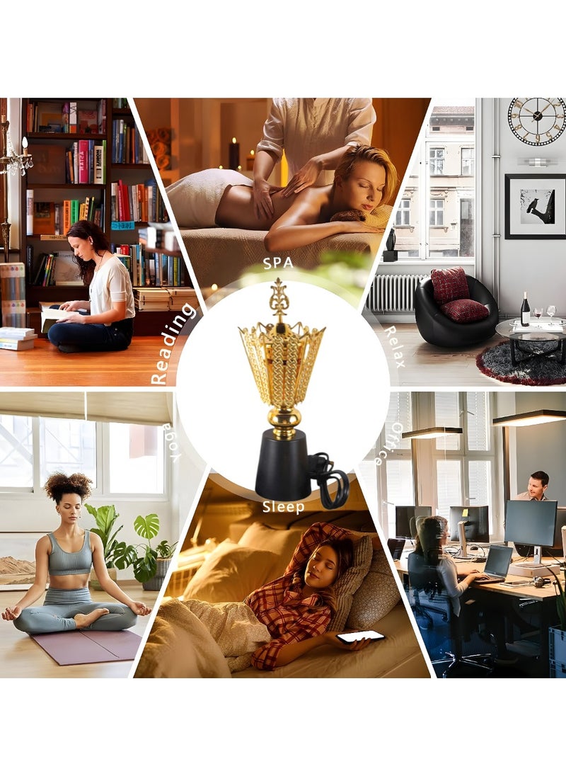 بخور بوسيدين - حامل بخور عود كهربائي ممتاز بتصميم فاخر لعطر المنزل والمكتب - قطعة واحدة باللون الأسود - Image 1