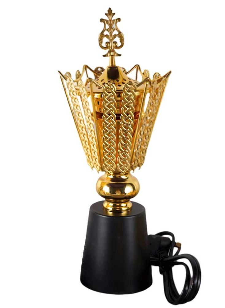 بخور بوسيدين - حامل بخور عود كهربائي ممتاز بتصميم فاخر لعطر المنزل والمكتب - قطعة واحدة باللون الأسود - Image 1