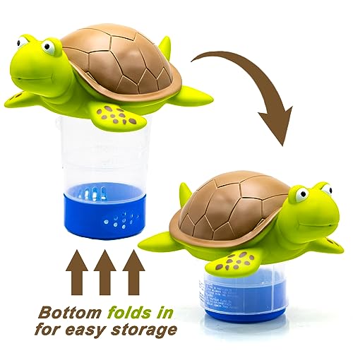 WWD POOL Chlorine Floater, Animal Pool Chlorine Dispenser for Chemical Tablets Fits 3 Inch Tabs Bromine Holder(Turtle) - Image 4