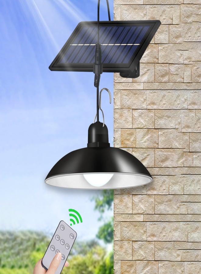 Solar Powered LEDs Ceiling Light Dimmable 2 Lighting Heads Shed Lights Patio Chandelier Split Solar Light Hang-ing Lamp Remote & Lighting Control with Timer Function IP65 Water-resistant for Indoor - Image 5