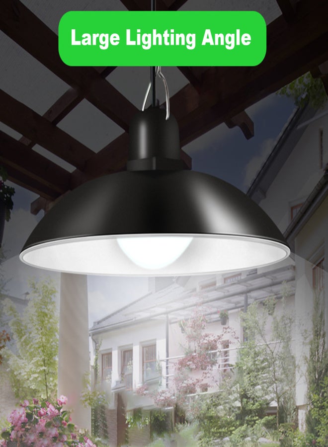 Solar Powered LEDs Ceiling Light Dimmable 2 Lighting Heads Shed Lights Patio Chandelier Split Solar Light Hang-ing Lamp Remote & Lighting Control with Timer Function IP65 Water-resistant for Indoor - Image 3
