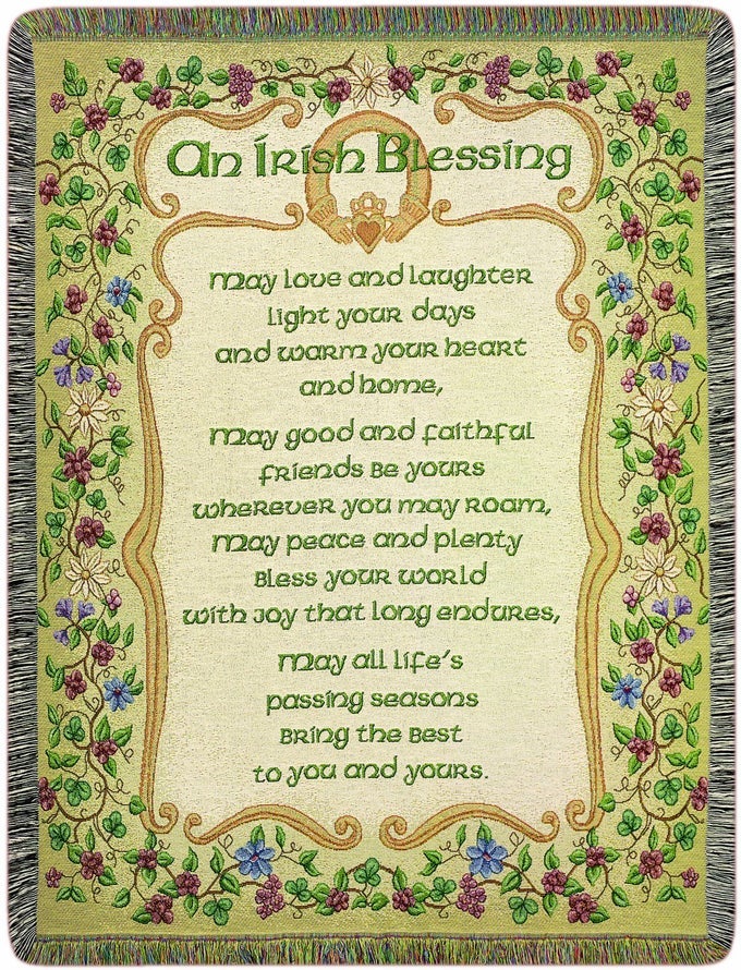 MANUAL IRISH COLLECTION 51 X 68INCH TAPESTRY THROW PEACE AND PLENTY IRISH BLESSING
