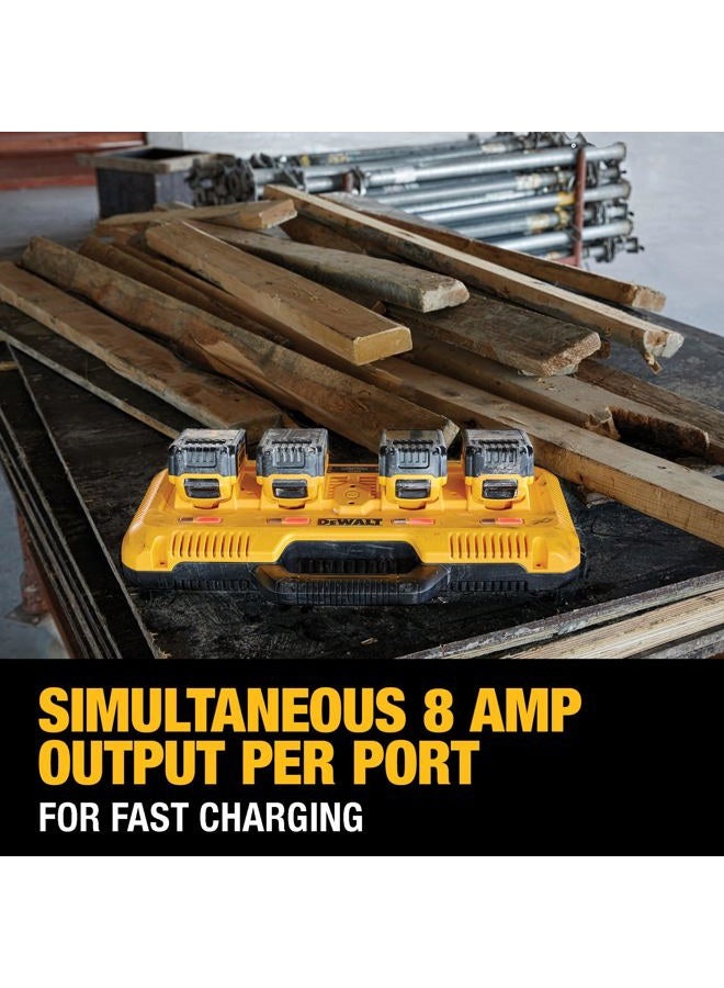 DEWALT 20V MAX* Charger, 4-Port, Rapid Charge (DCB104), Black/Yellow - Image 3