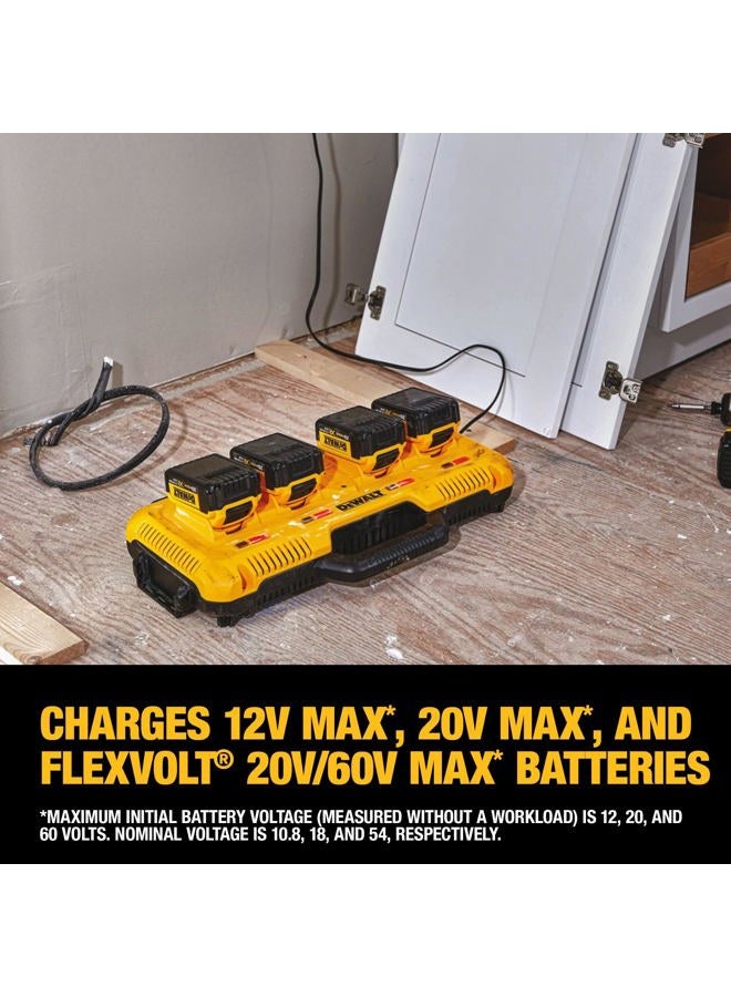 DEWALT 20V MAX* Charger, 4-Port, Rapid Charge (DCB104), Black/Yellow - Image 4