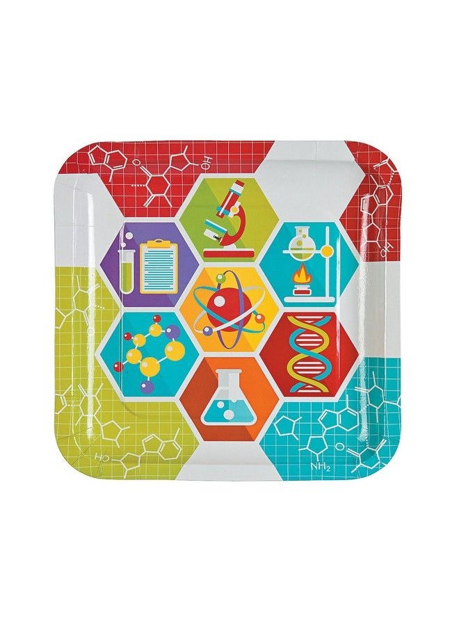 Fun Express Science Party Dinner Plates (8Pc) For Birthday Party Supplies Print Tableware Print Plates & Bowls Birthday 8 Pieces  - Image 1