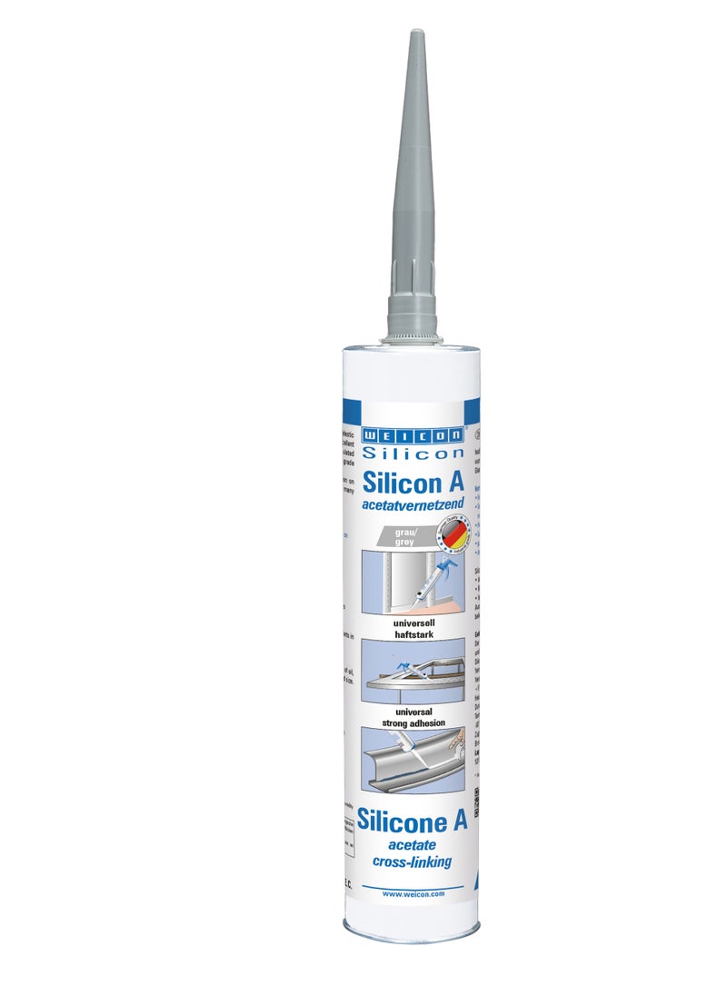 Weicon - WEICON Silicone A 310 ml grey Extremely elastic universal adhesive - Image 1