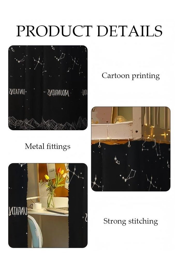 JUNYOUK 2 Pcs Private Bed Curtain At The Bottom Of The Bunk Bed, Breathable And Dustproof Single Bed Blackout Curtain, Dormitory Family Bed Curtain, Can Cover 3 Sides - Image 4