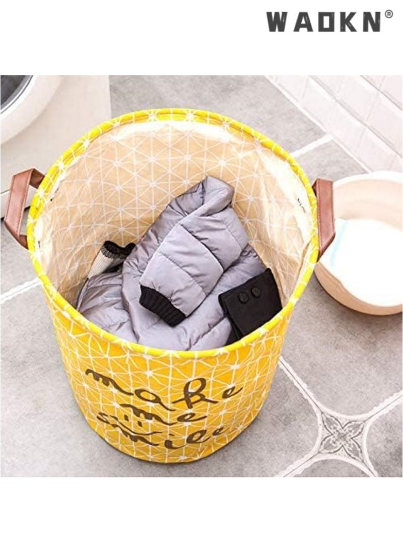WAOKN - Linen Laundry Baskets Dirty hamper, Folding Laundry Basket, Dirty Clothes Storage Basket, Collapsible Laundry Basket as Space Saving Organizer for Storing Laundry, Quilt, Kids Toys - Image 1