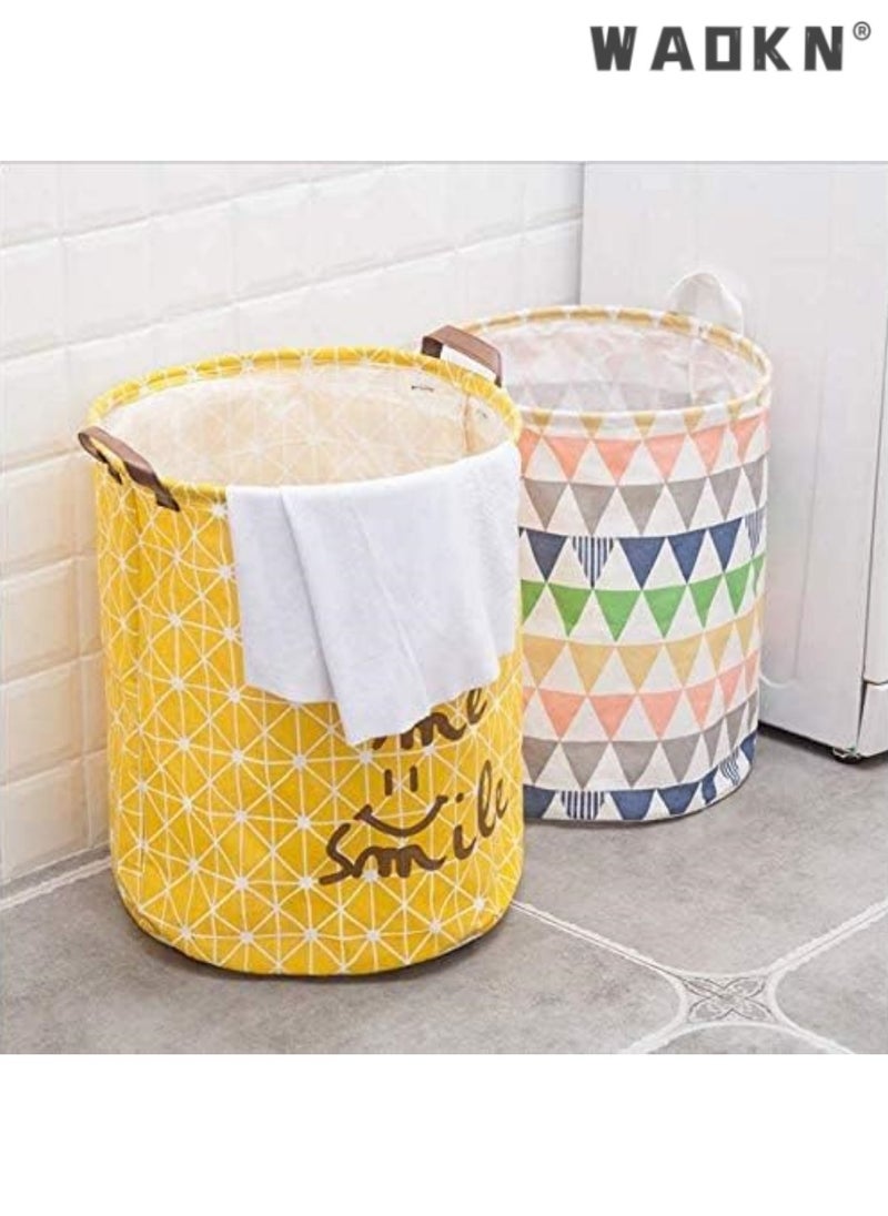 WAOKN - Linen Laundry Baskets Dirty hamper, Folding Laundry Basket, Dirty Clothes Storage Basket, Collapsible Laundry Basket as Space Saving Organizer for Storing Laundry, Quilt, Kids Toys - Image 1