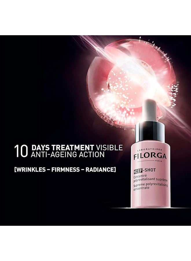 Laboratoires Filorga - NCEF Shot Anti Aging Serum, Concentre Polyrevitalisant Supreme, Supreme Polyrevitalising Concentrate, Concentrated Wrinkle Reducing Treatment for Radiant and Firm Skin in 10 Days - Image 1