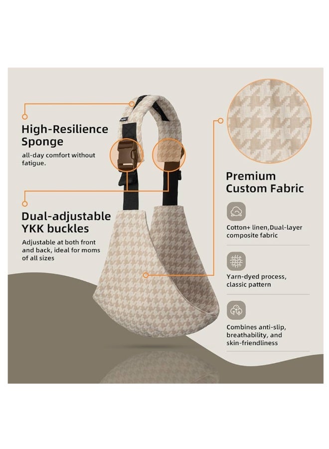 Sybil's Baby Carrier, Baby Sling Carrier, Toddler Carrier, Baby Wrap Carrier with Adjustable Shoulder Straps, Child Sling Baby Side with Shoulder Strap - Beige - Image 3