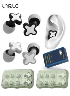 2 Boxes Ear Plugs for Noise Reduction - Reusable Flexible Silicone EarPlugs for Sleeping/Concerts/Motorcycles/Airplanes & Noise Sensitivity - Three Sizes (S/M/L) - 35dB Noise Cancelling (Purple/Grey)