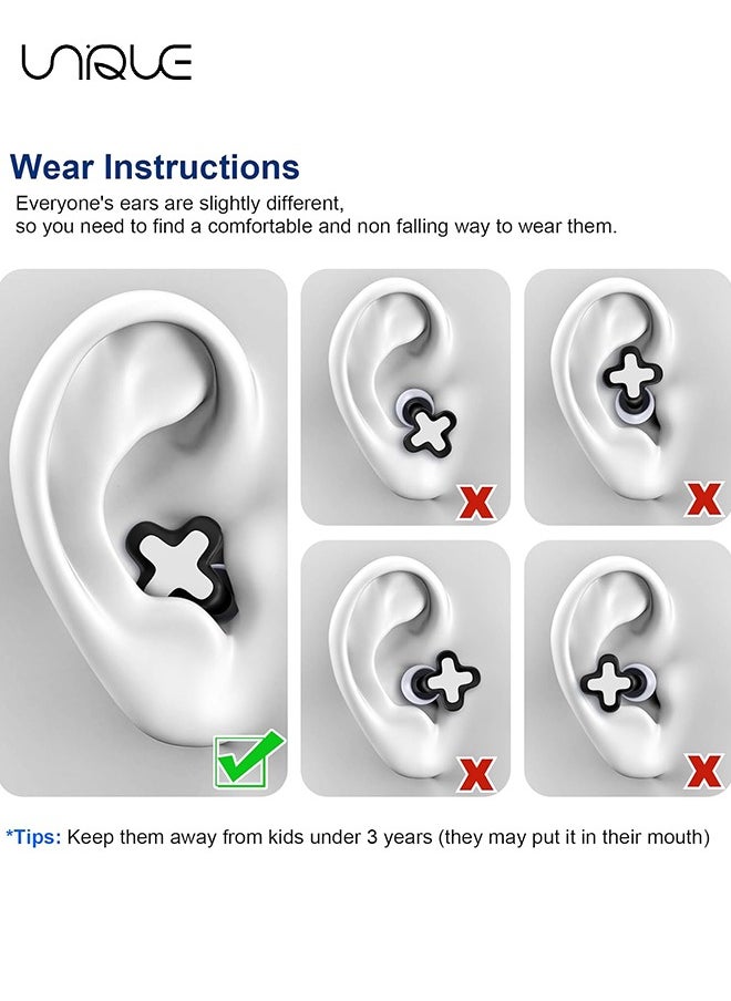 Unique - 2 Boxes Ear Plugs for Noise Reduction - Reusable Flexible Silicone EarPlugs for Sleeping/Concerts/Motorcycles/Airplanes & Noise Sensitivity - Three Sizes (S/M/L) - 35dB Noise Cancelling (Purple/Grey) - Image 1