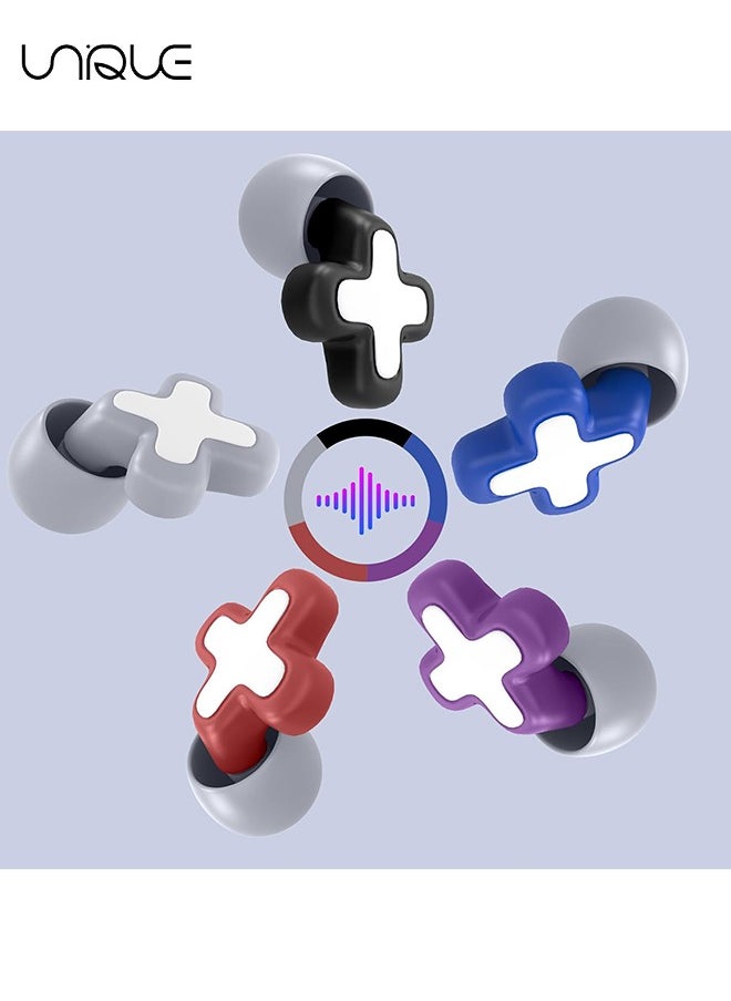 Unique - 2 Boxes Ear Plugs for Noise Reduction - Reusable Flexible Silicone EarPlugs for Sleeping/Concerts/Motorcycles/Airplanes & Noise Sensitivity - Three Sizes (S/M/L) - 35dB Noise Cancelling (Purple/Grey) - Image 1