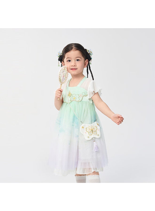 Balabala Girls' Summer Dress, Children's Dress, Chinese-style Hanfu, Baby Tulle Skirt, 208224111013 - Image 3