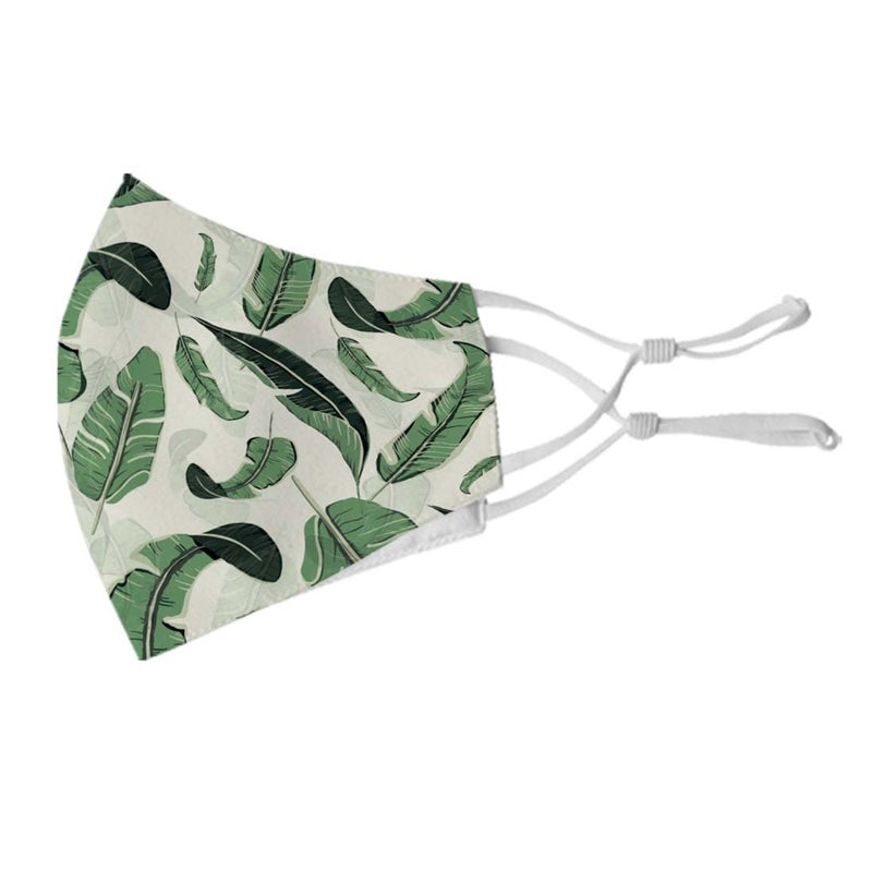 Crazyify Crazyify Leafy Print Face Mask Face Mask Set of 3 For WomenMen with Adjustable Earloop Two Layer Soft Printed Canvas Fabric with HD Print Washable Resuable  - Image 4