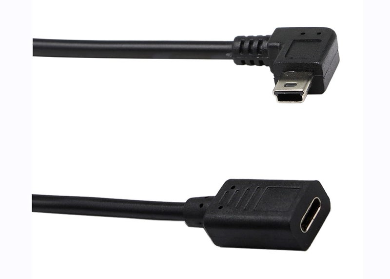 zdyCGTime (30CM) Mini USB to USB C Cable, USB Type C Female to 90 Degree Mini USB Male Extension Cable Simultaneously Data Sync and Charging Cable for Phones、Computers、Tablets (90 Degree Mini USB) - Image 5