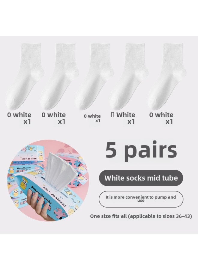 Hotel Disposable Bed Sheet Four-piece Quilt Cover Pillowcase Increased Thickening Household Travel Suit Supplies A Batch-Color:Disposable Throwing Socks [medium Tube White]  - Image 1