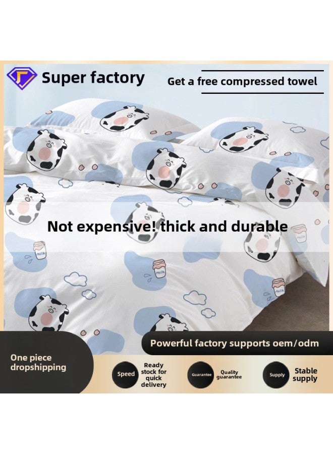 Hotel Disposable Bed Sheet Four-piece Quilt Cover Pillowcase Increased Thickening Household Travel Suit Supplies A Batch-Color:Disposable Throwing Socks [medium Tube White]  - Image 2