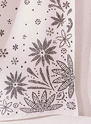 Neasow Bohemian Tapestry Wall Hanging, Beige White Floral Tapestry with Dotted Daisy Medallion Print Bedroom Boho Hippie Home Decor, 36×48 inches - Image 5