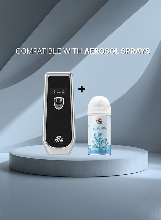 Dr Scent Breeze of Joy Air Freshener Combo Kit | Best Automatic Air Freshener with LED Display Voltalia + 300ml Aerosol Refill | Enhanced Long-Lasting Fragrance for Homes & Offices (Crystal) - Image 5