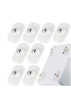 Womdee Stainless Steel Self Adhesive Universal Wheels, womdee Mini Caster Wheels Swivel Wheels, 360 Degree Rotation Sticky Pulley for Bins Bottom Storage Box Furniture Trash Can (8 Pcs)  - Image 1