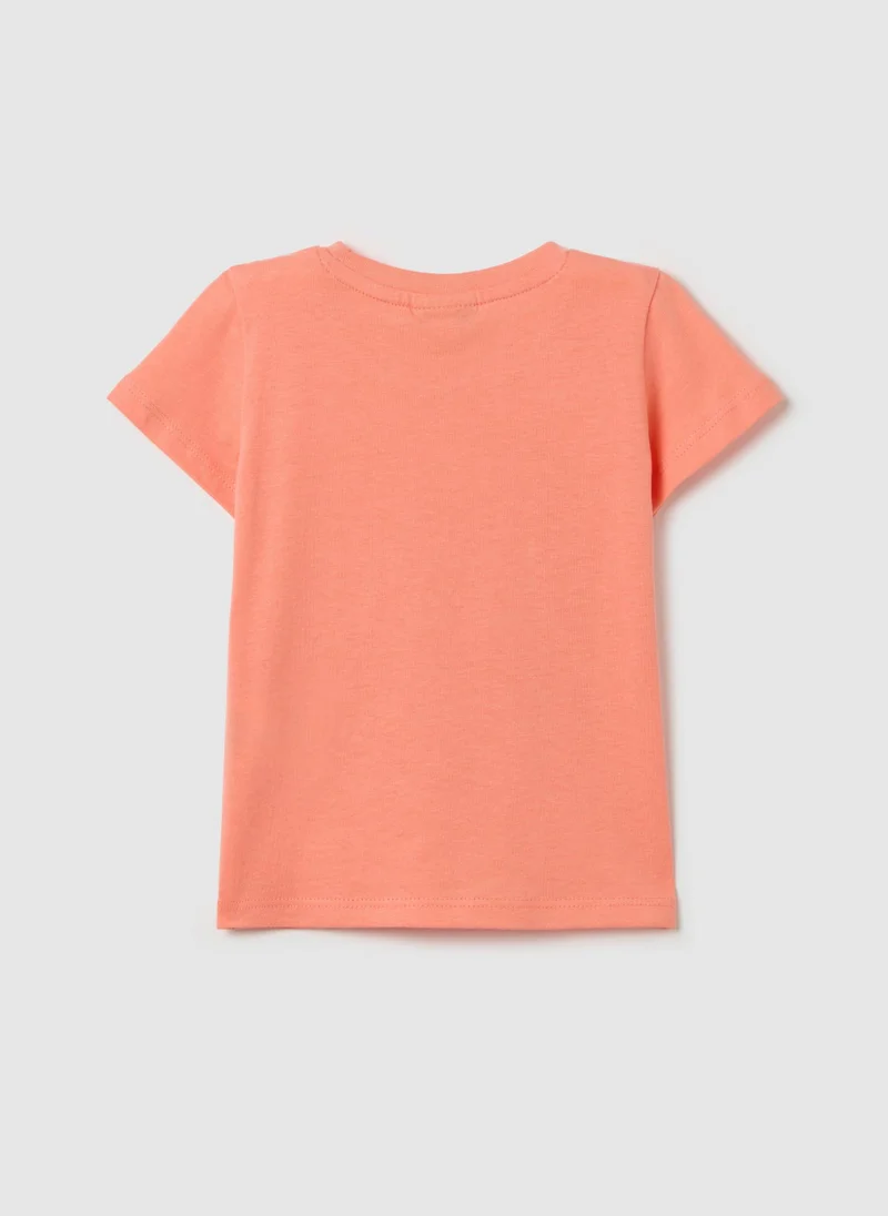 او في اس Cotton T-Shirt With Fruit Print