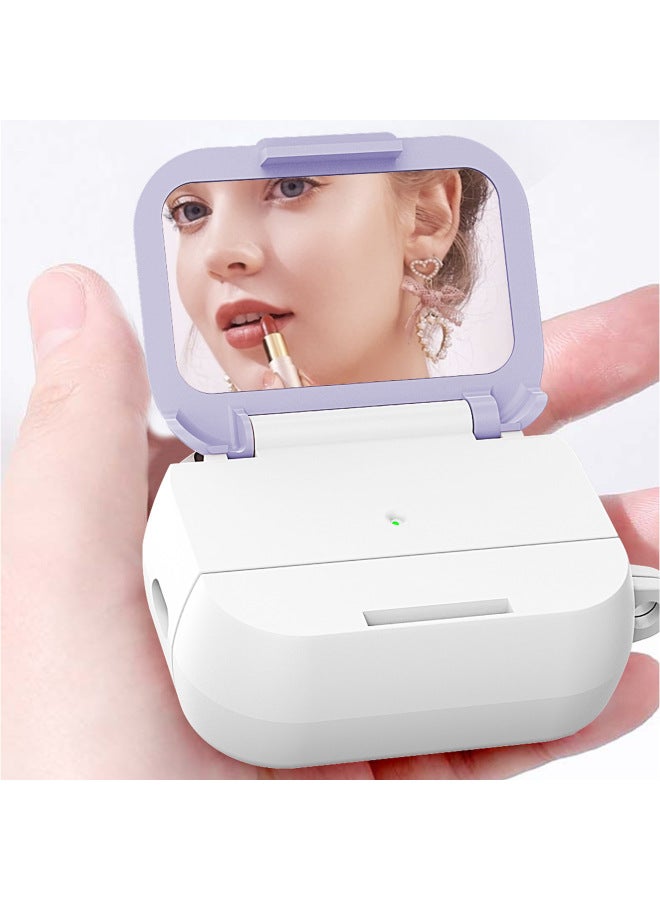 Loquat For AppleAirpods4 Earphone Case Sky Mirror Pro2 Bluetooth Headset Protective Cover Mirror Holdable-Color:White Green-Model:airpods 4  - Image 4