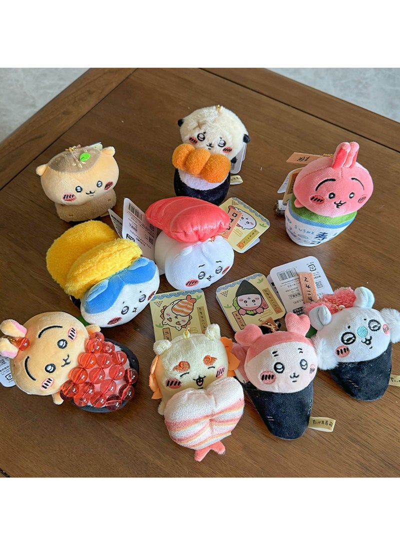 14cm Teacup Usagi Pendant Keychain Simulation Food Series Plush Doll School Bag Accessories Toy Keychain Boy Girl Gift - Image 3