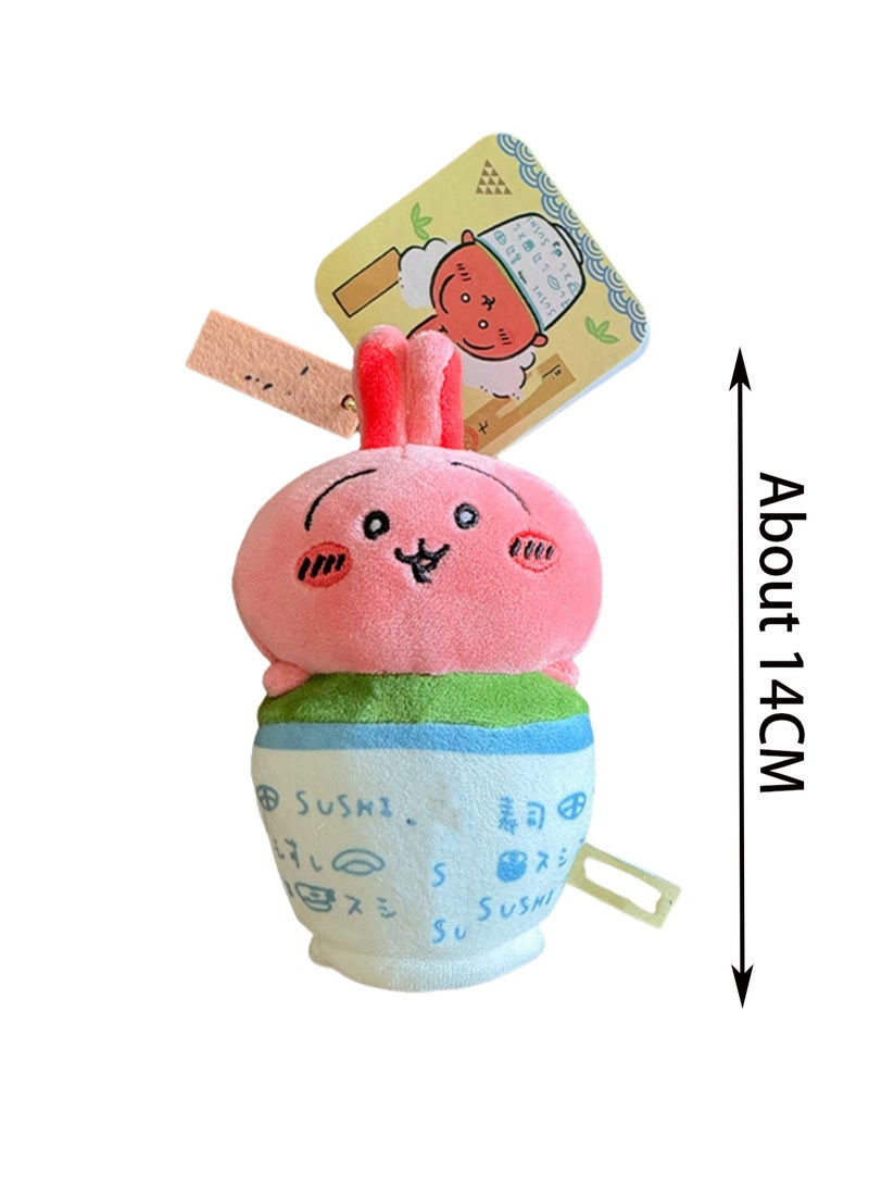 14cm Teacup Usagi Pendant Keychain Simulation Food Series Plush Doll School Bag Accessories Toy Keychain Boy Girl Gift - Image 2