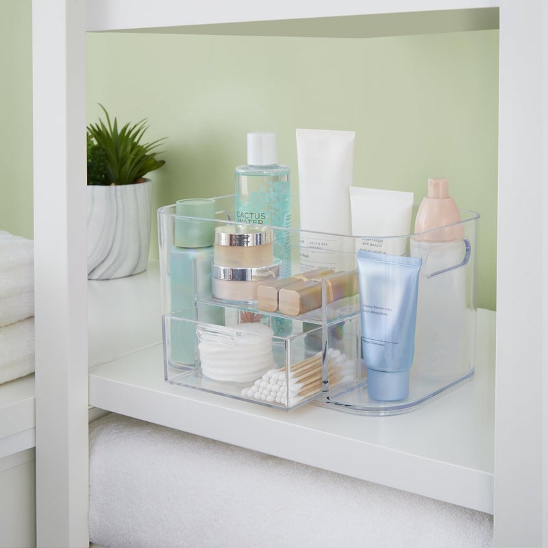 STORi Bliss Clear Makeup Organizer for Countertop, Divided Bathroom Organizer & Storage Drawer, Makeup Brush Holder, Cosmetic & Nail Polish Organizer, Made in USA - Image 3