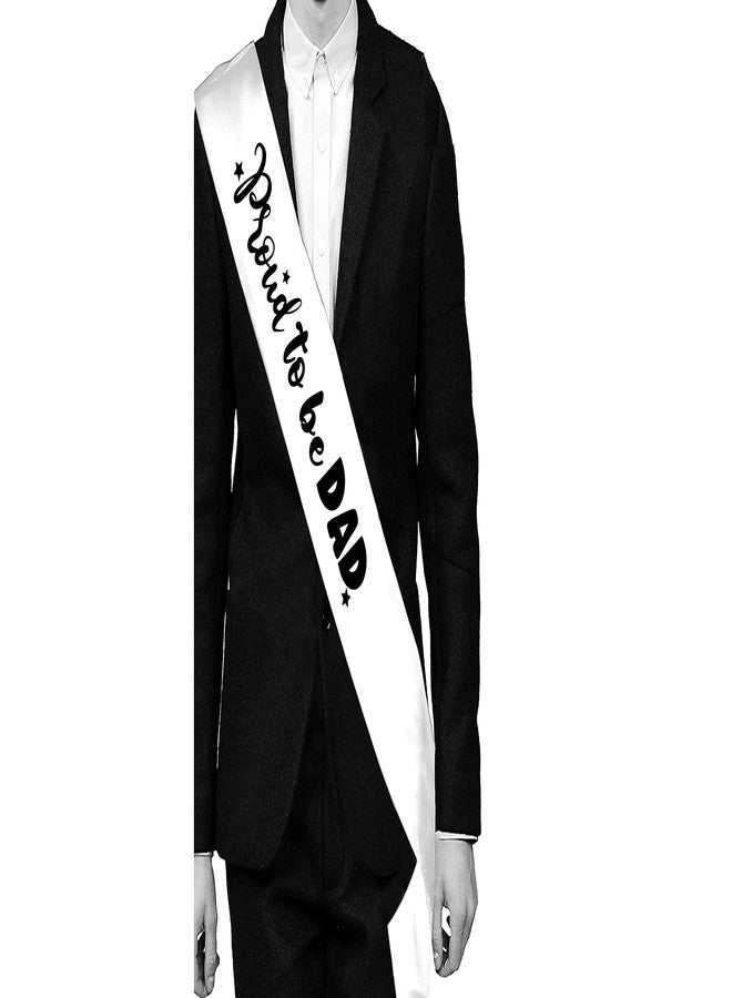 Hubops Proud to be mom and Proud to be dad Sash & dad and mom to be sash for Party Decoration Combo Pack (White Proud to be mom n dad) - Image 3