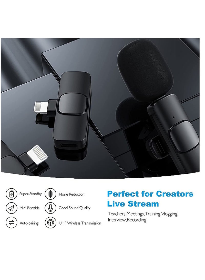 Upgraded （Plug-Play） Wireless Lapel Lavalier Microphone for iPhone iPad Recording, YouTube Facebook Live Stream,Vlog, Auto-Sync Wireless Mic with  FOR Bluetooth - Image 2
