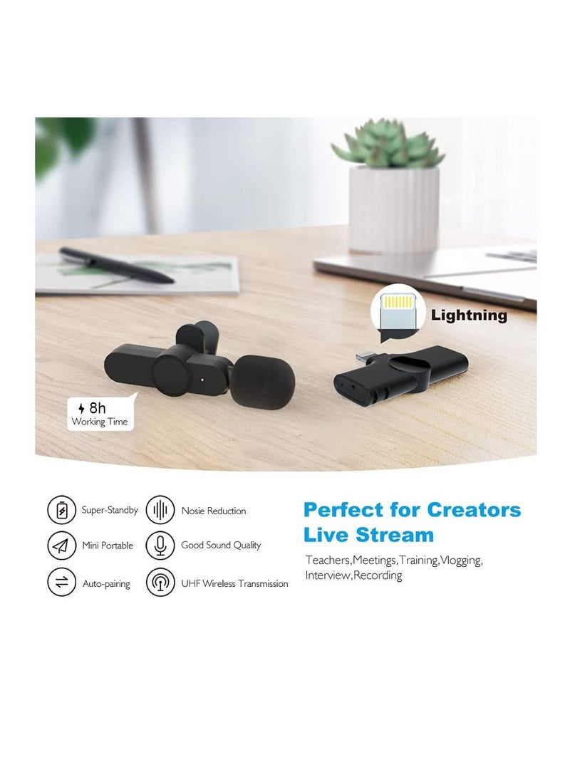 Upgraded （Plug-Play） Wireless Lapel Lavalier Microphone for iPhone iPad Recording, YouTube Facebook Live Stream,Vlog, Auto-Sync Wireless Mic with  FOR Bluetooth - Image 5