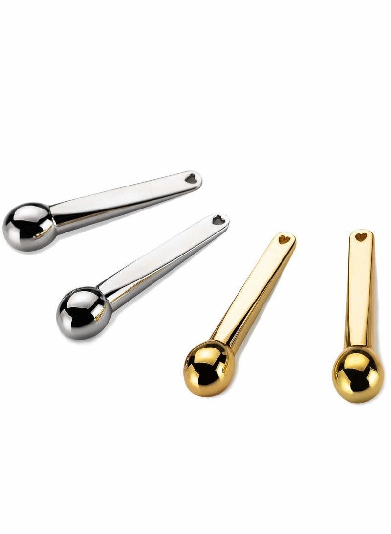 Excefore Metal Eye Cream Applicator, 4 Pack Eye Serum Roller Ball Massager Stick for Reduce Depuffer, Massage (Silver&Gold) - Image 1