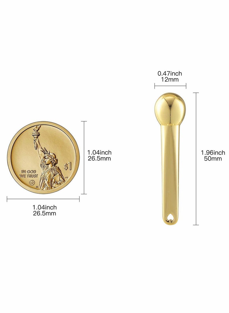 Excefore Metal Eye Cream Applicator, 4 Pack Eye Serum Roller Ball Massager Stick for Reduce Depuffer, Massage (Silver&Gold) - Image 5