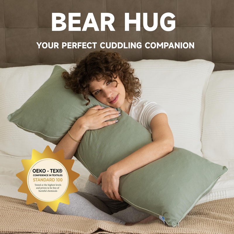 PharMeDoc Pharmedoc Body Pillow, Pregnancy Pillow, Side Sleeper Pillow, Body Pillow for Adults, Memory Foam Pillow, Sage  - Image 2