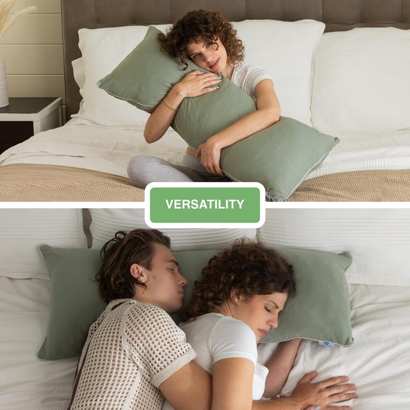 PharMeDoc Pharmedoc Body Pillow, Pregnancy Pillow, Side Sleeper Pillow, Body Pillow for Adults, Memory Foam Pillow, Sage  - Image 5