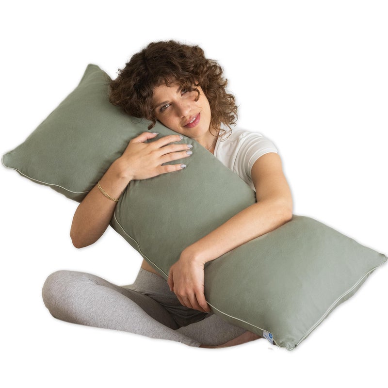 PharMeDoc Pharmedoc Body Pillow, Pregnancy Pillow, Side Sleeper Pillow, Body Pillow for Adults, Memory Foam Pillow, Sage  - Image 1