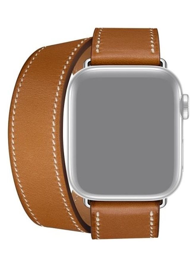 NIBEMINENT Ethnic Replacement Watchband For Apple Watch Series 1/2/3/4/5/6/7/SE 42-44-45mm Brown - Image 1