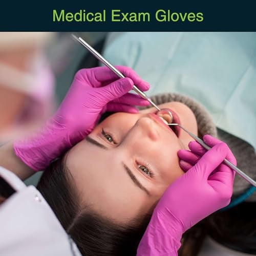 FifthPulse Fuchsia Hot Pink Nitrile Disposable Gloves - 50 Count - 3 Mil Nitrile Gloves Medium - Powder and Latex Free Rubber Gloves - Surgical Medical Exam Gloves - Food Safe Cooking Gloves - Image 2